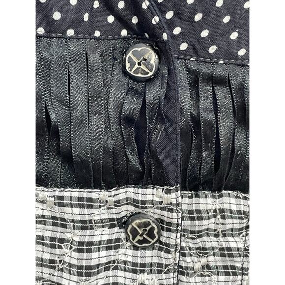 Vintage New Identity Vest Medium Black Patchwork Whimsygoth Punk Indie 80s - Picture 4 of 6